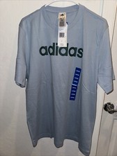 Adidas Men's Essentials Single Jersey Linear Embroidered Logo T-Shirt, Blue Sz L
