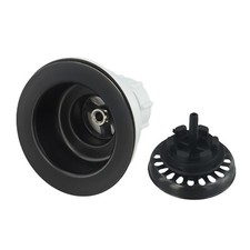 Sink Strainer Waste Kit 114mm Basket Black Flange Fits Waste Kit Kitchen