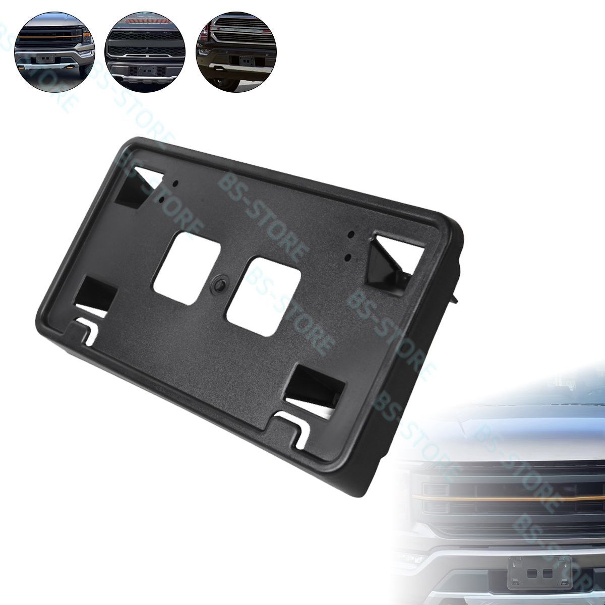 Front License Plate Bracket For Ford F150 3.3L & 5.0L (2021-2023) - Black Plastic Holder 7 thumbnail image