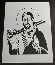 Gangster Jesus Stencil - 7 Mil, 8 x 11 - Combined Shipping