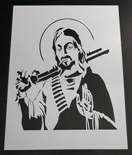 Gangster Jesus Stencil - 7 Mil, 8 x 11 - Combined Shipping