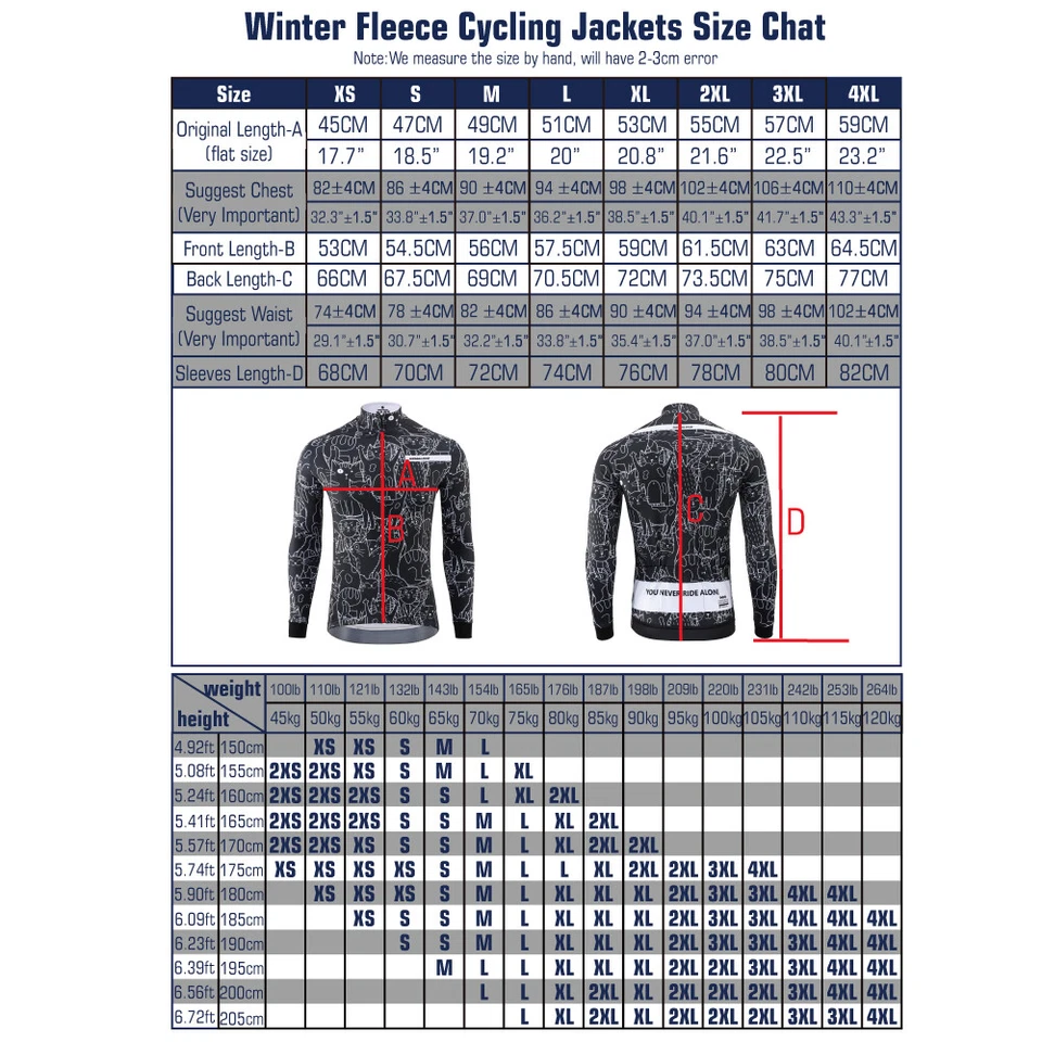 KEMALOCE Cycling Jackets Long Sleeve Men Winter Fleece Whit&Black Bike Jersey - Image 2 of 4