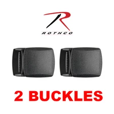 Rothco Black Plastic 1.25" Durable Military Web Belt Buckle (2 BUCKLES) - #4970
