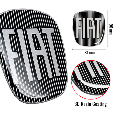 Fiat 14237-2PZ Professional 3D Replacement Logo Sticker Front