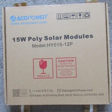 NEW NIB ACOPOWER 15W POLY SOLAR MODULES HY015-12P PANEL 12V POLYCRYSTALLINE