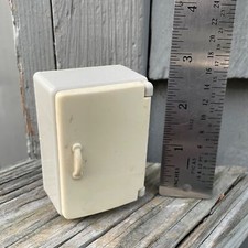 Vintage Gray  White Hinged 2.75" Dollhouse Unbranded Small Refrigerator