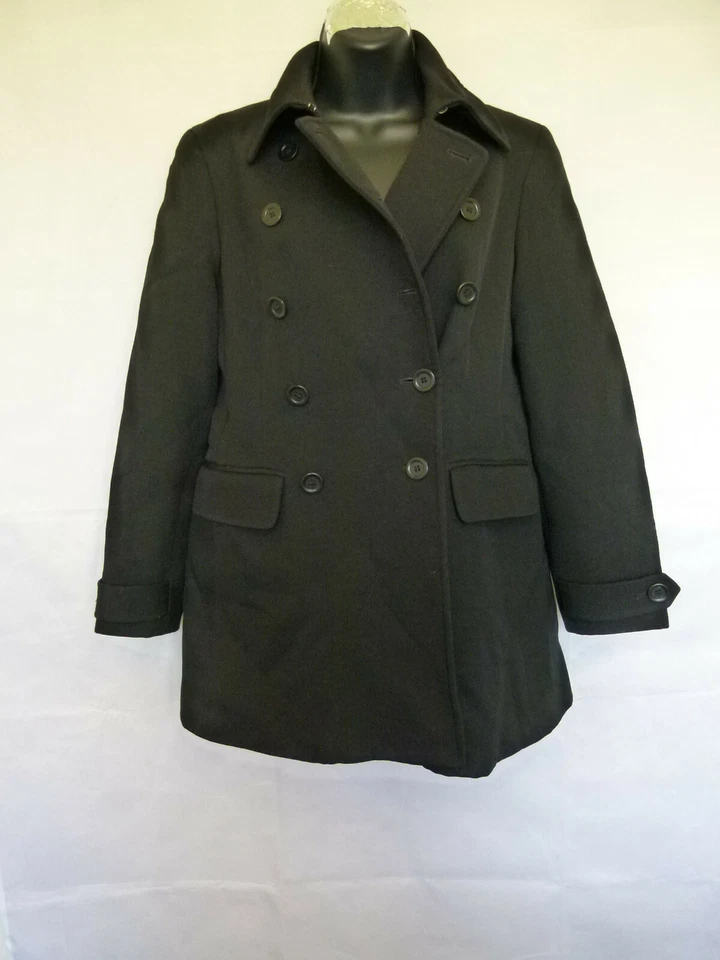 Chaqueta Abrigo Mujer Jenne Maac Negra Doble Pecho con Forrado Talla S Foto 4 de 4