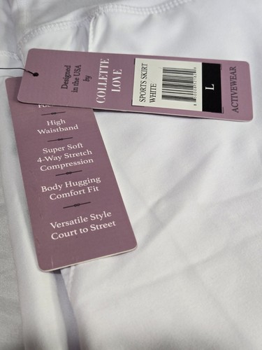 Collette Love Womens Size Large White Skorts Pockets Stretch High Waistband NWT - Picture 9 of 13