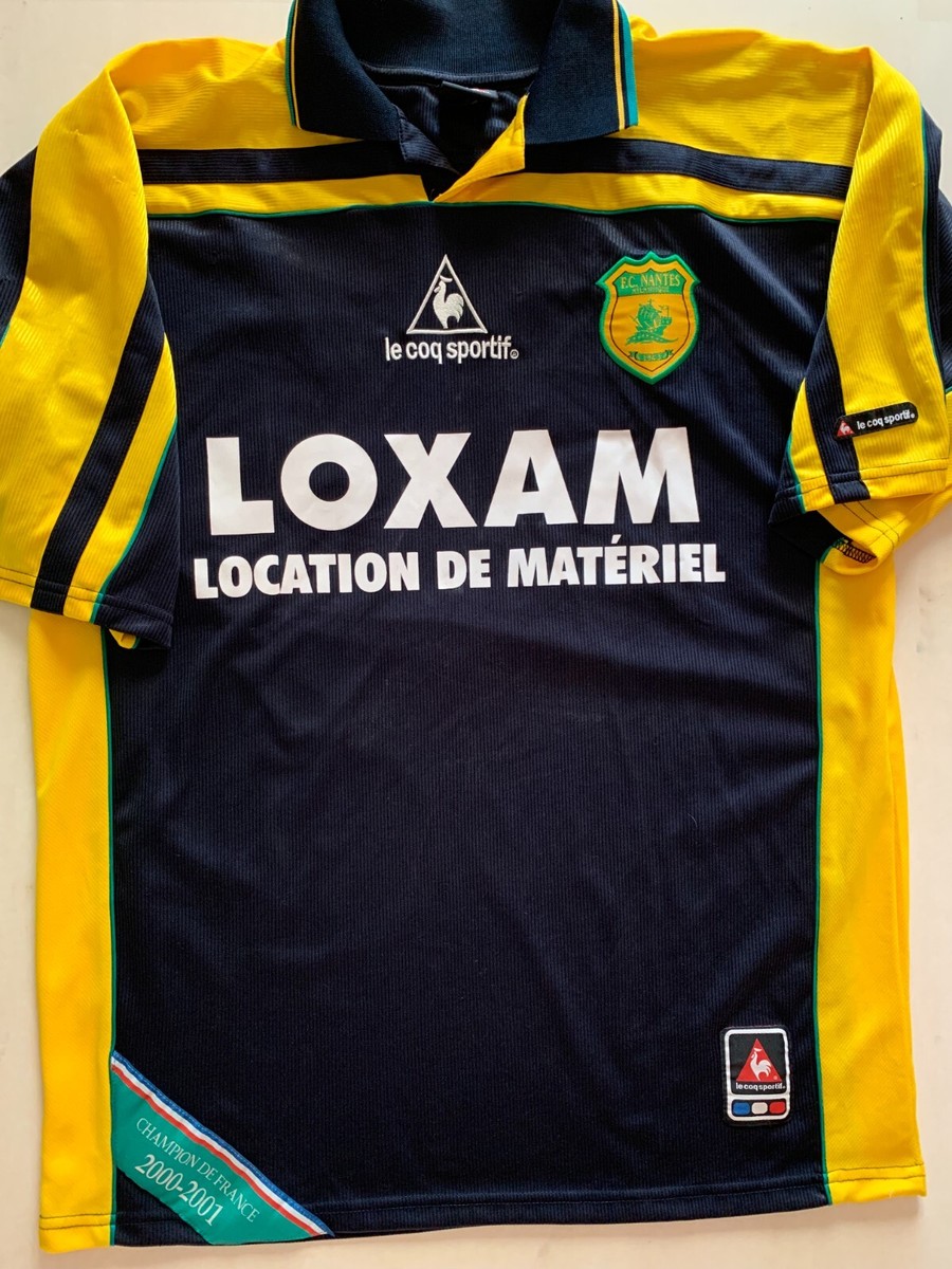 Maillot Domicile FC Nantes Le Coq Sportif Saison 2000-2001, Sponsor Loxam, Taille S, Bleu