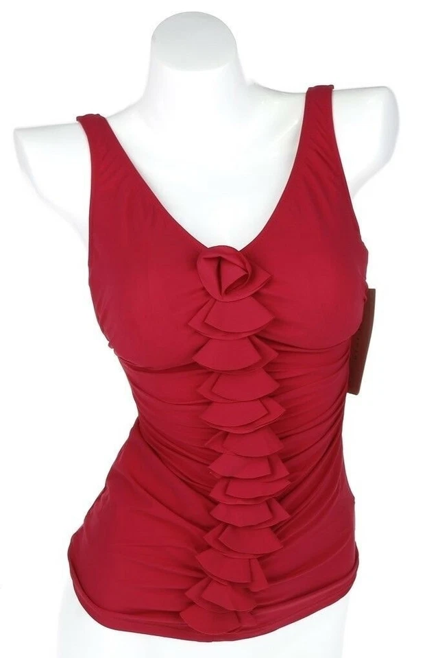 Traje de baño Tankini Profile By Gottex Cherry con volantes talla lisa 40D Foto 2 de 3