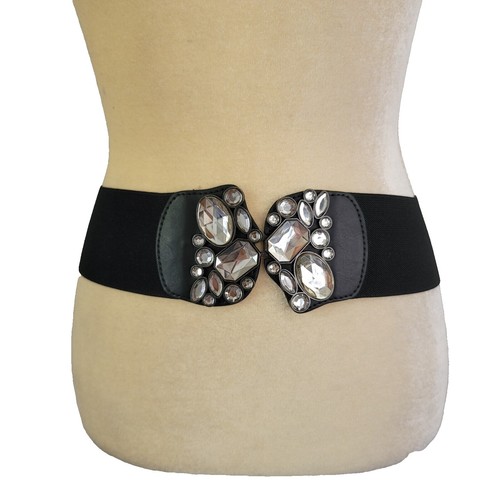 Banana Republic Womens Belt Stretch Silver Studed Beige Tan 