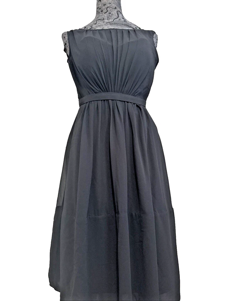 NWOT Jenny Yoo Chiffon Pleated Dress Black Size 0 - Image 4 of 4