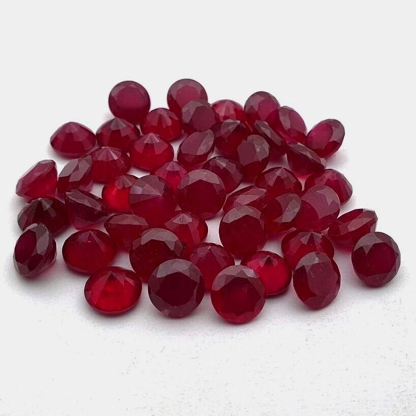 Wholesale Lot 5mm Round Facet Natural Mozambique Ruby Loose Calibrated Gemstone - Image 4 of 4