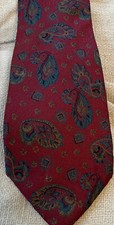 Strathmore Red Paisley Neck Tie 100% Silk Made In USA