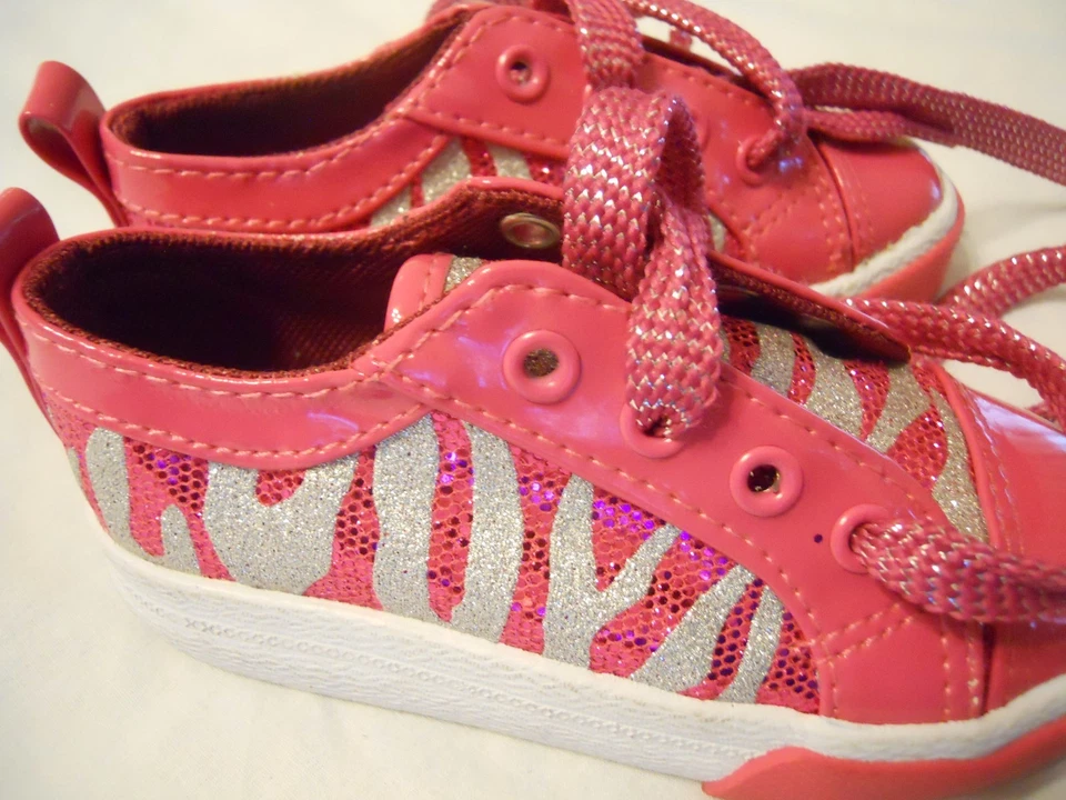 Zapatos de tenis Ellemenno para niñas talla 7 calzado para niños pequeños rosa plateado moda  Foto 4 de 4