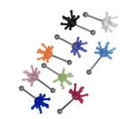 Wholesale 9Pk 14G Barbells Tongue Ring With Soft Silicone French Tickler