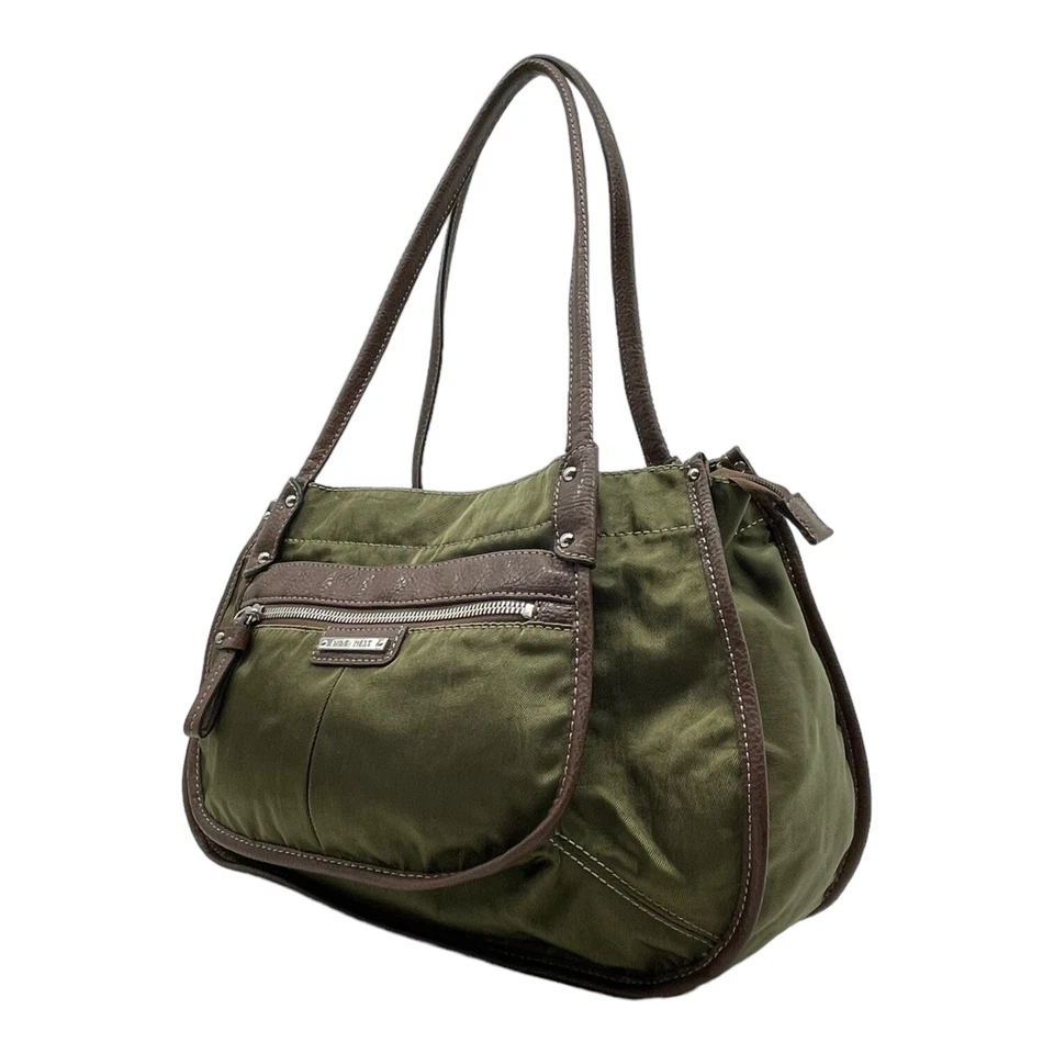 Bolso de Mano Bolso de Hombro Vintage Años 90 Y2K NINE WEST Mediano Nylon OLIVA NOS Foto 4 de 4