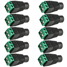 Kastar 10x 12V Female 2.5x5.5mm DC Power Plug Jack Adapter Connector for CCTV ZH