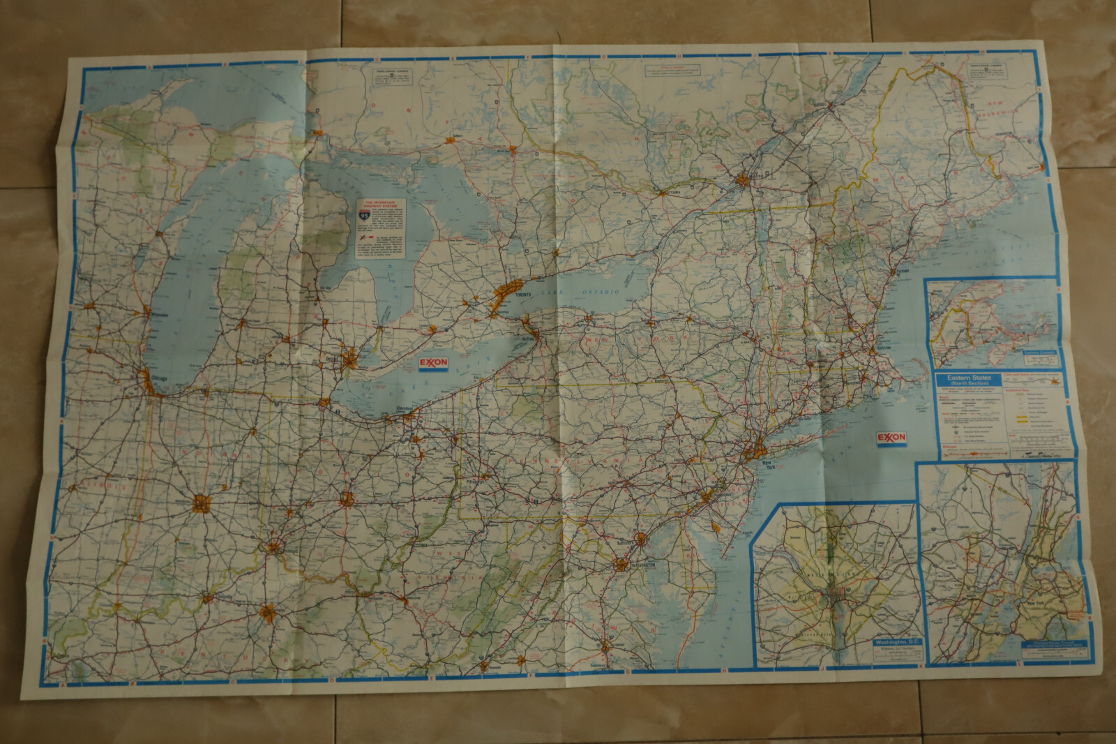 Exxon Eastern United States 1982 36.5x23 Paper Road Highway Map | eBay