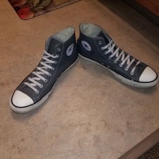 Vintage Grey Leather Converse Chuck Taylor Sneakers Mens 13.