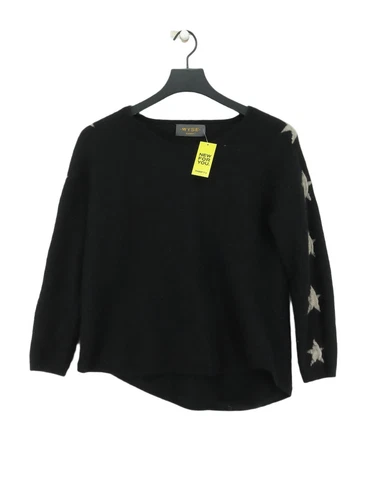 Wyse Women's Jumper UK 4 Black 100% Cashmere Round Neck Pullover