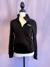PINK VICTORIA SECRET Black Casual Comfort Half Zip Pullover Women s XS/Small