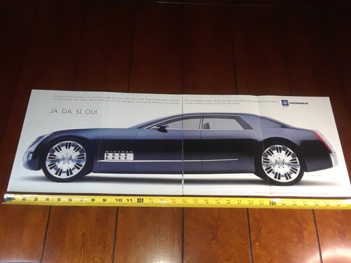 2003 CADILLAC SIXTEEN 1000 H.P. V-16 CONCEPT CAR ORIGINAL 2 PAGE AD - Picture 8 of 12