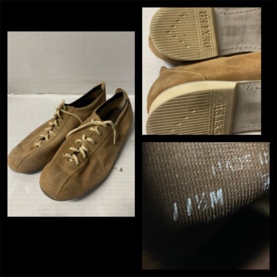 Vintage 1970s Dexter  Bowling Shoes Men Size 11.5 Light Brown Suede Leather-RARE