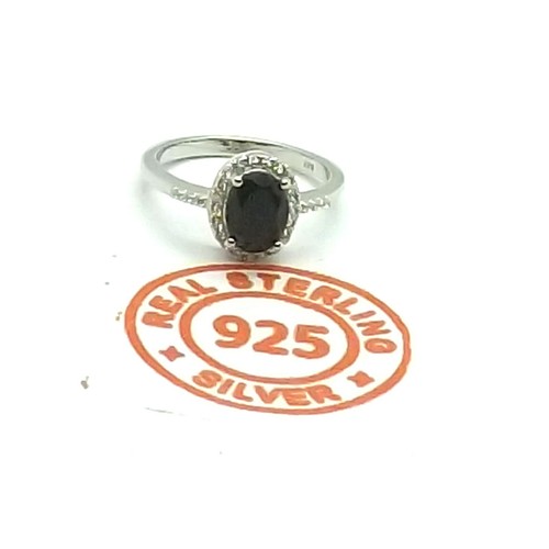 Ónix negro natural + cz anillo plata esterlina ónix negro joyería anillo de c... - Imagen 6 de 6