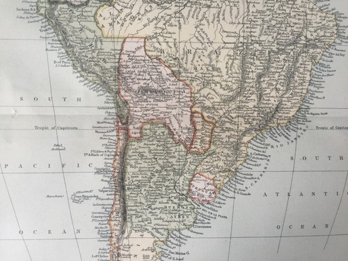 Antique Map Of South Africa Map Of The World Dated C1877 Atlas Globe - Picture 4 of 5