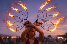 Fire Fans Pair made with Kevlar, Flow Dance & Fire Performance Juggling Practice