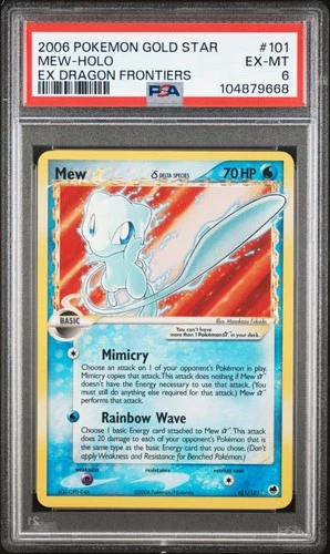 2006 POKEMON EX DRAGON FRONTIERS GOLD STAR #101 MEW-HOLO PSA 6