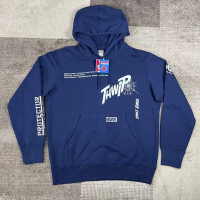 NWT Uniqlo UT Marvel Spider-Man Beyond Amazing Hoodie Navy Blue Mens M
