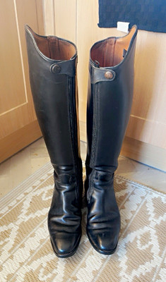 Königs Vintage Lederreitstiefel UK 5,5 43cm breit Wade Dressur Frontreißverschluss