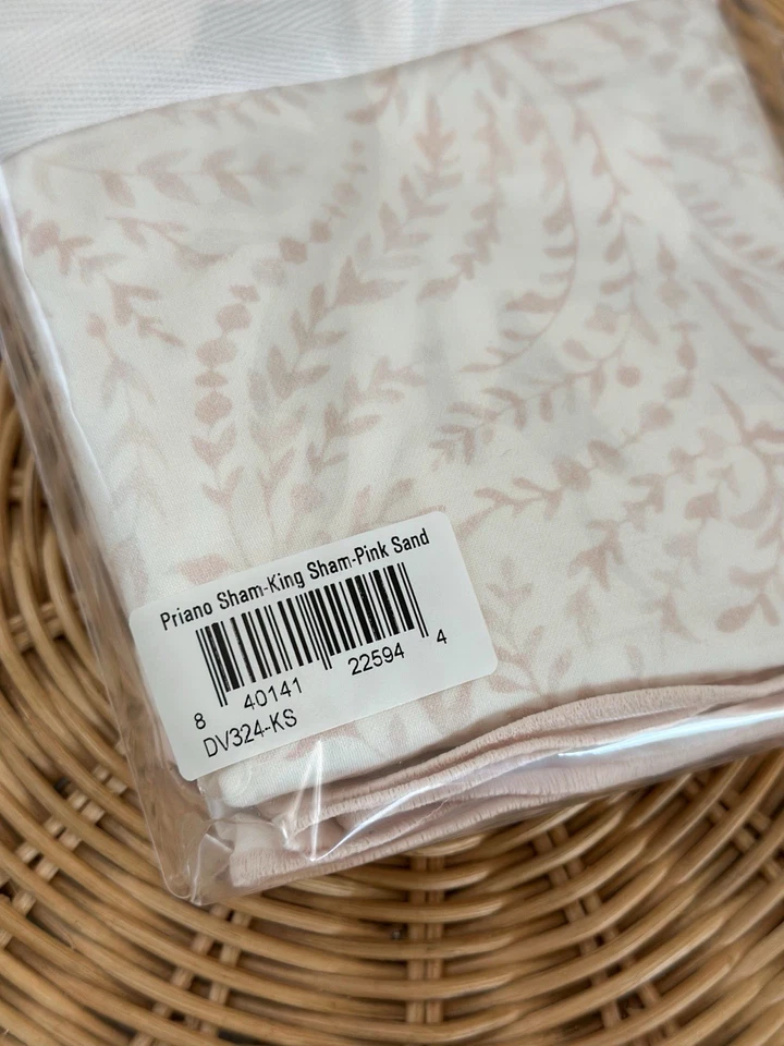 NUEVO Serena & Lily Priano Satén King Almohada Sham-Arena Rosa Foto 2 de 2