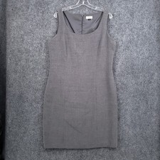 Tahari Arthur S Levine Sheath Dress Womens 14 Gray Sleeveless Career Workwear