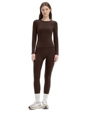 Women 2 Piece Workout Sets Tummy Control High Waisted Leggings Long Sleeve Wo...
