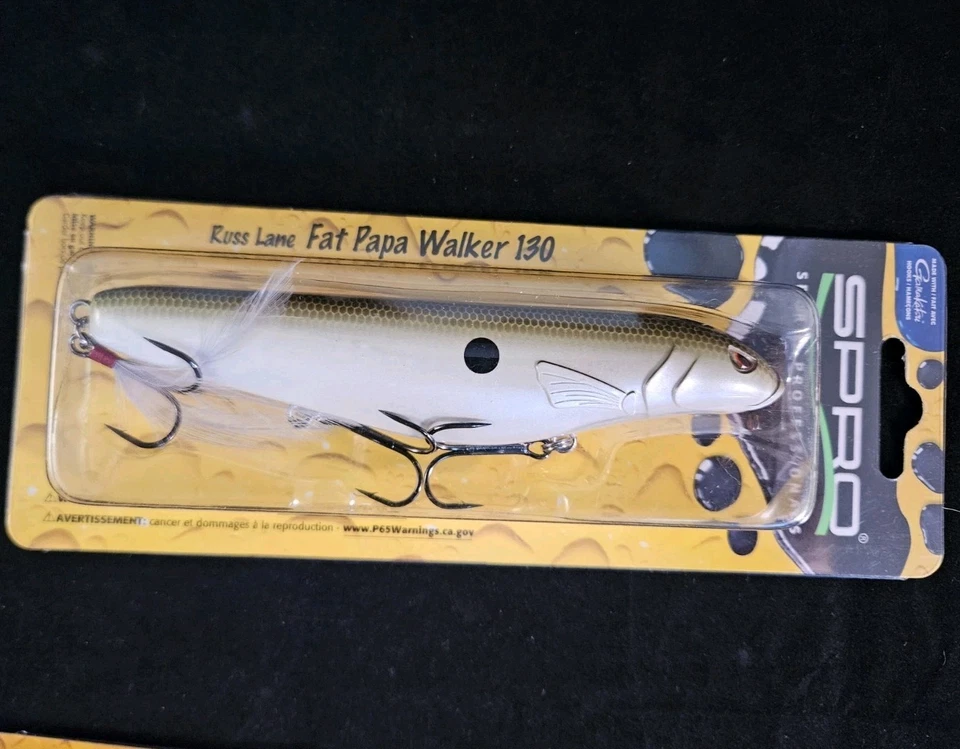 3 señuelos de pesca SPRO Russ Lane Fat Papa Walker 130 Topwater, 3 colores, lote 1 Foto 2 de 4