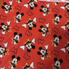 2015 Mickey and Stars Fabric Red Springs Creative Fabric CP54364 1.5Yards
