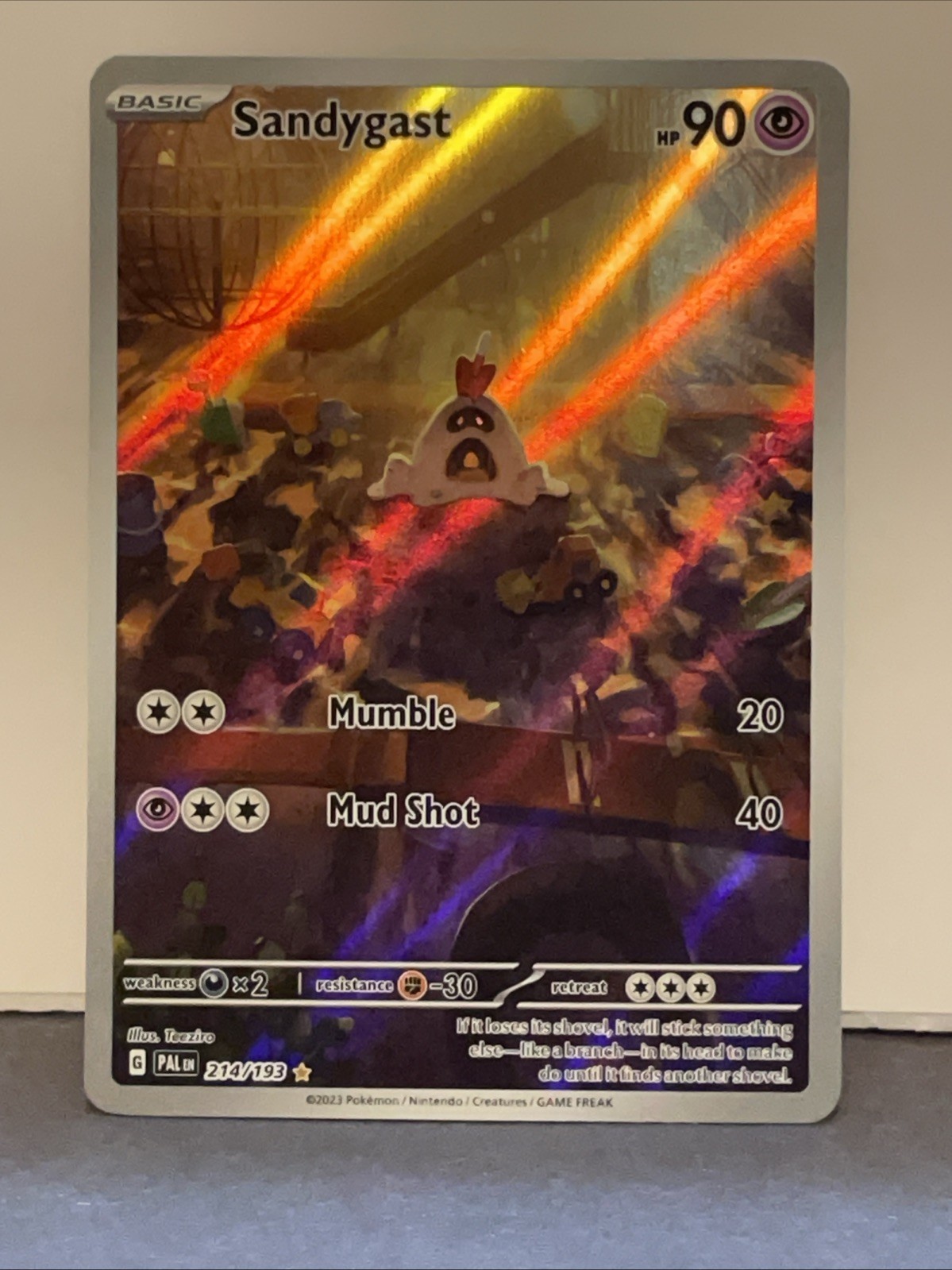 Pokémon TCG Sandygast Scarlet & Violet Paldea Evolved Holo Card 214/193