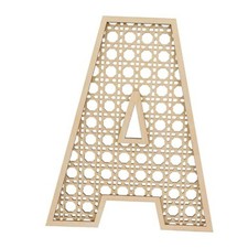Wooden Rattan Letter Boho Nursery Decor Rattan Wood Baby Letters for Baby A