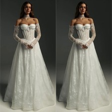 Lace Wedding Dresses Off Shoulder Sweetheart Bridal Dress Long Bride Gown