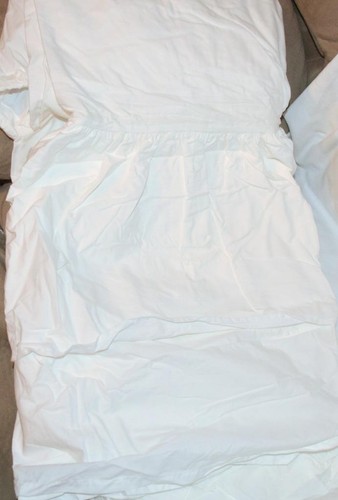 RACHEL ASHWELL COUTURE Liliput White Double Ruffle CAL KING BEDSKIRT Shabby Chic - Picture 7 of 7