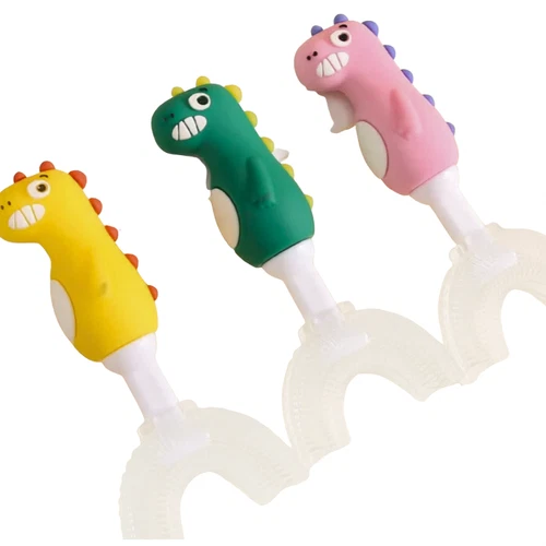 Cheeky Dinosaur U-Shaped Sensory Toothbrush with Extra Replacement Head - Picture 1 of 11