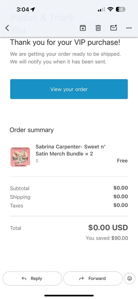 Sabrina Carpenter VIP Merch - Image 2 of 2