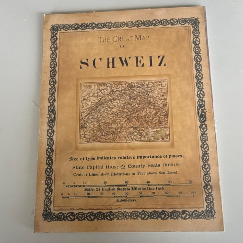 Great Map of Switzerland Atlas Map European Cartography Country Map