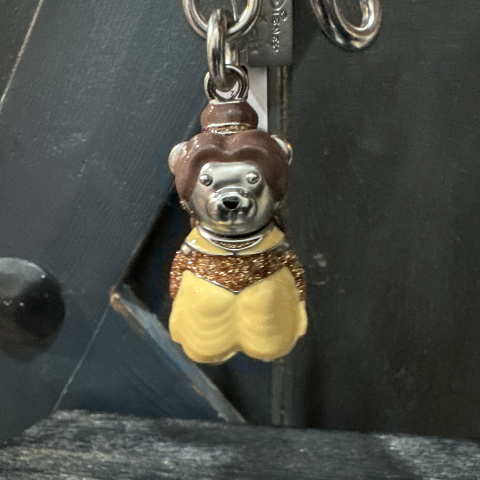 COACH X Disney Belle Bear Keychain Charm