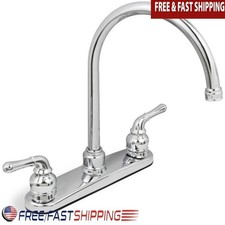 Lead Free Two Handle Kitchen Faucet Swivel Spout Washerless ADA Compliant New
