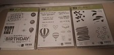 Stampin' Up! Stamp Sets Lot Of 3 Super Duper Lift Me Up Playful Backgrounds