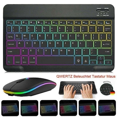 QWERTZ Beleuchtet Tastatur Hülle Maus für Huawei MatePad SE 10.4'' T10S T10 T5 M6